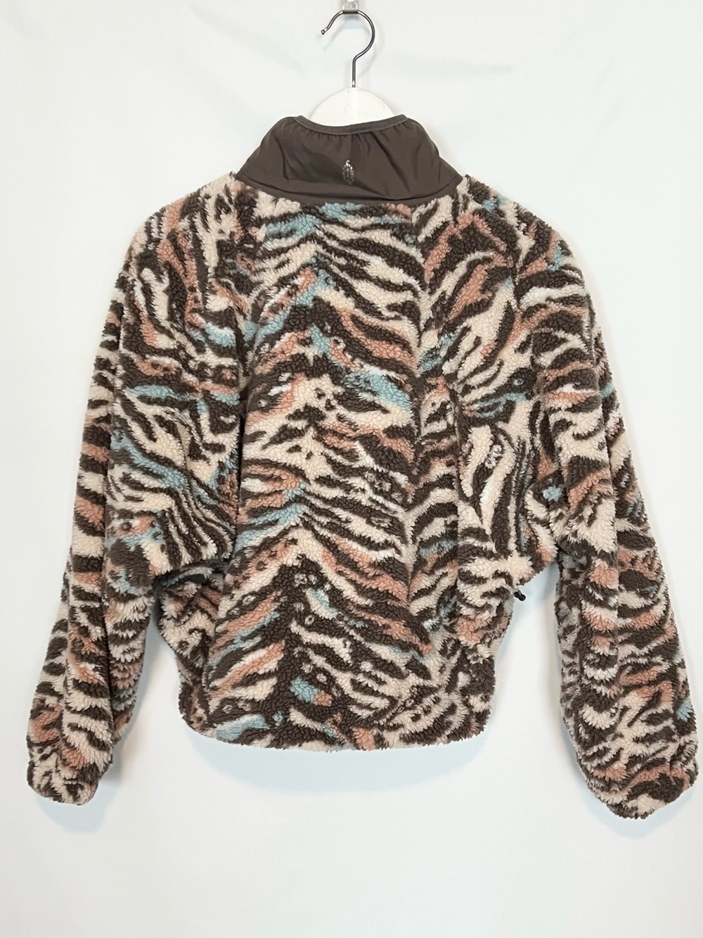 FP Movement Rocky Ridge Pullover XS Desert Combo Zebra Print Sherpa Fleece - Picture 5 of 9
